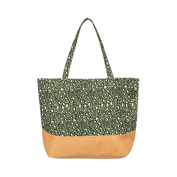 Olive Green Leopard Print Tote Bag - Picture 3 of 3